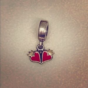 PANDORA Red 2 hearts charm (charm only)